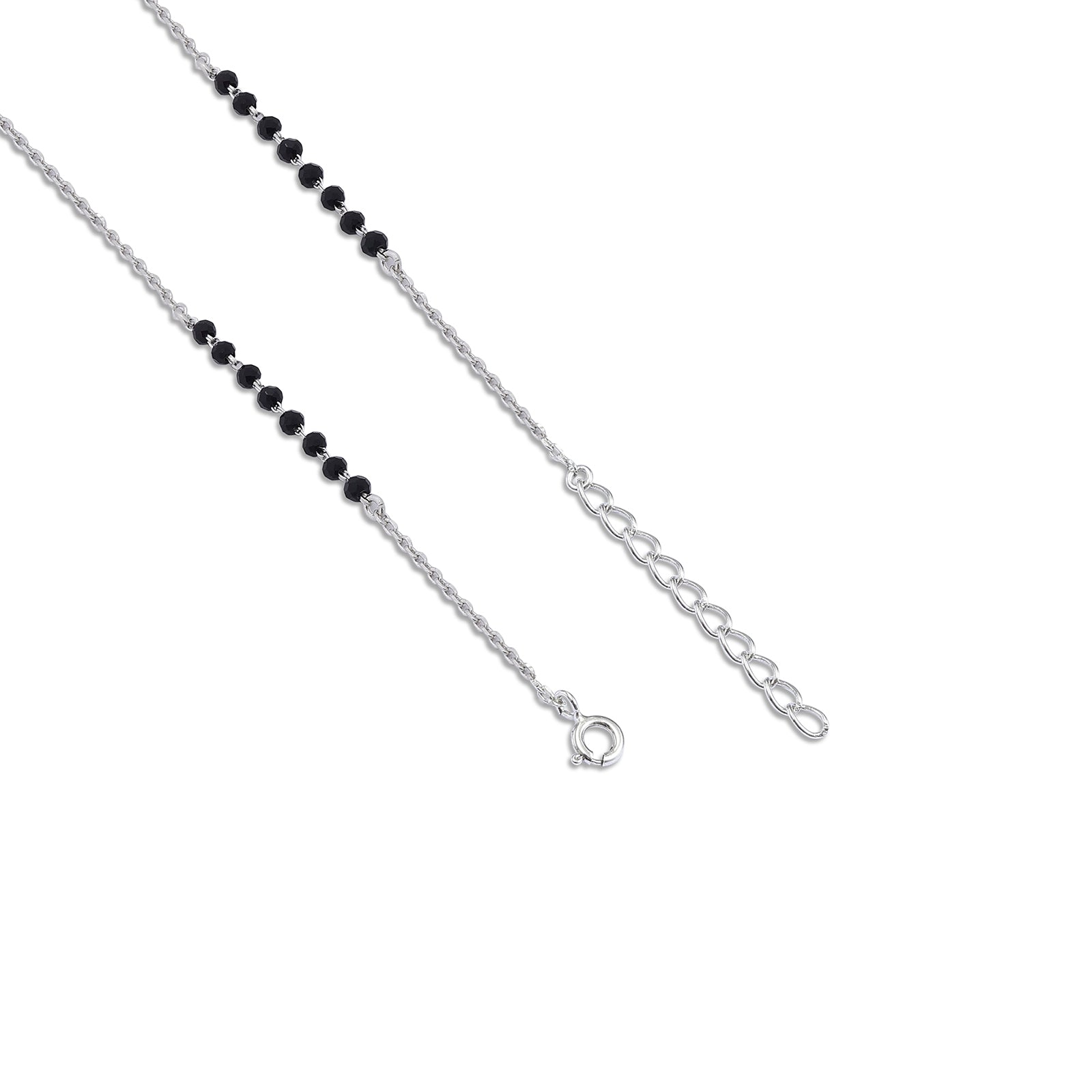 Black Beads Silver Evil Eye Mangalsutra for Women - Tweov Jewels