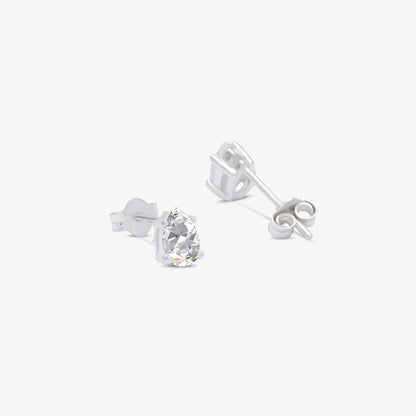 Pear Stud Earrings For Women – 925 Sterling Silver Rhodium Plated