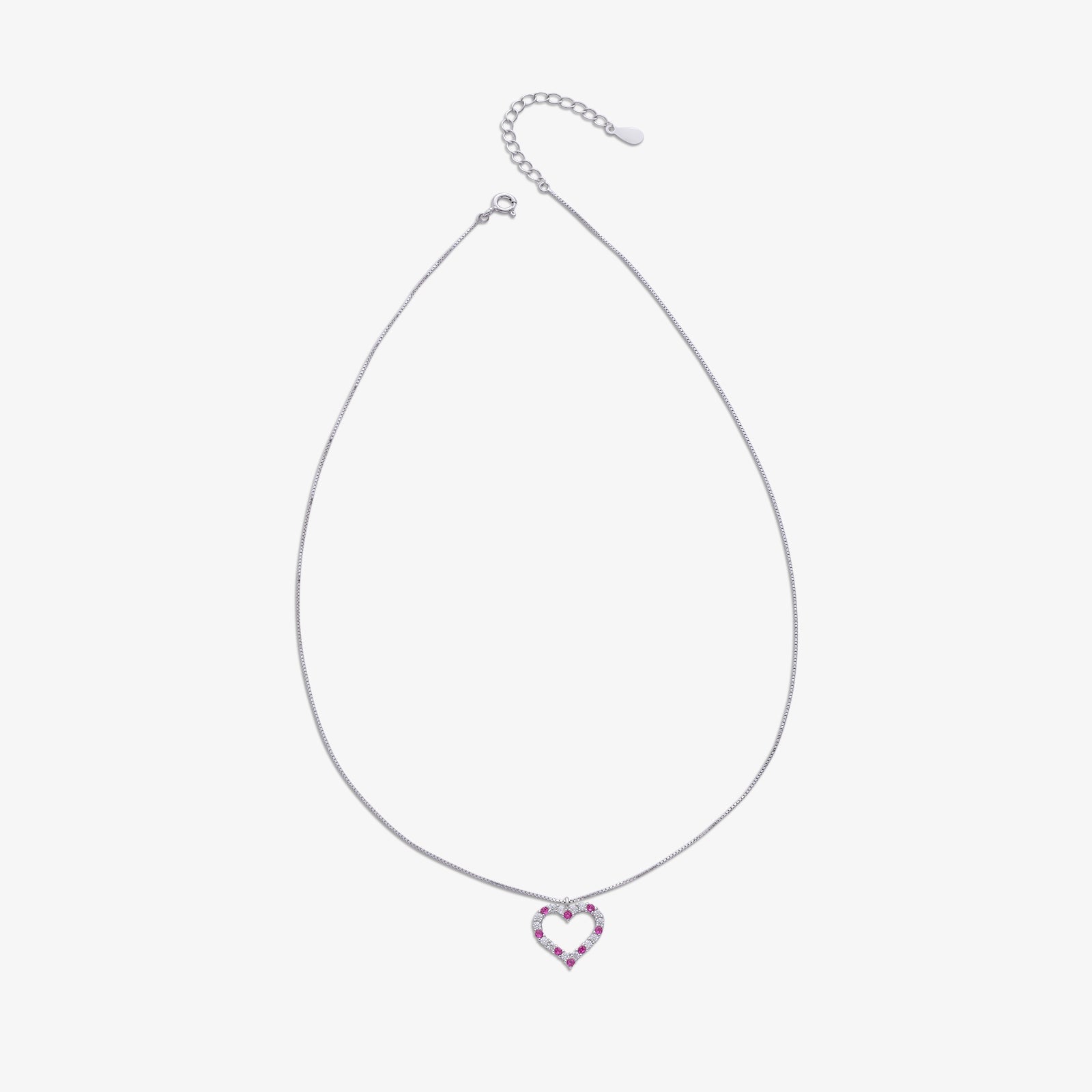 Pink Heart Silver Pendant with Chain - Tweov Jewels