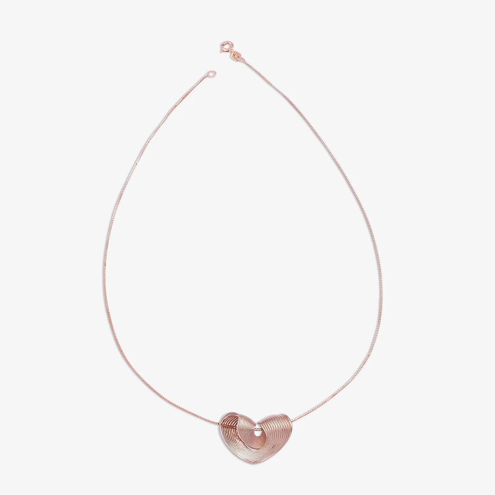 Rose Gold Plated 925 Sterling Silver Heart Pendant