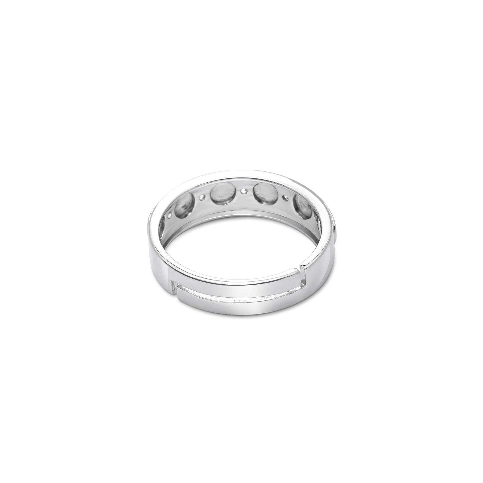 CZ Studded Starlight Silver Couple Rings