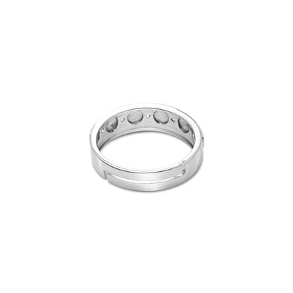 Twin Band Couple Rings for Men & Women – 925 Sterling Silver Rhodium Plated