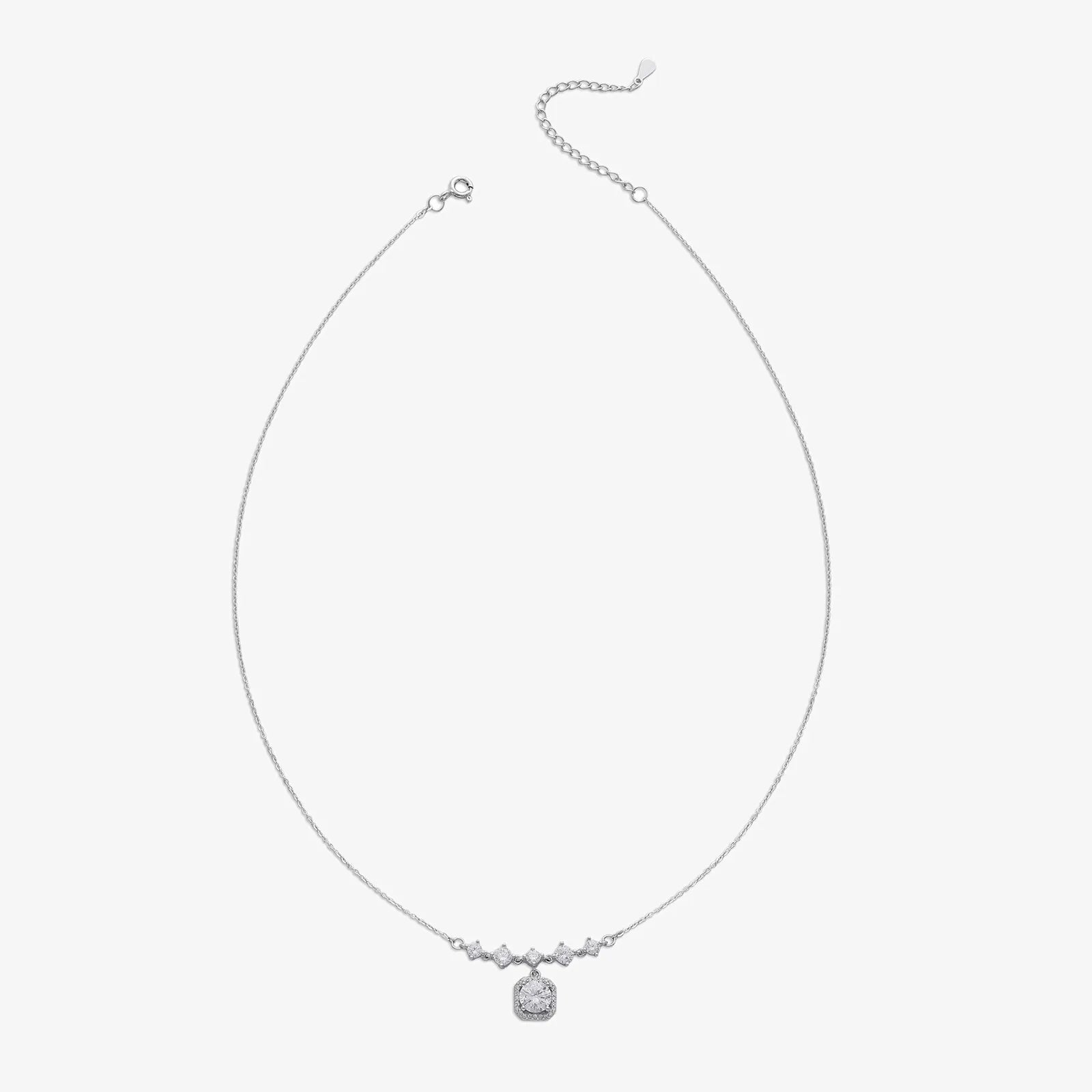 Silver Square Diamond Necklace for Women - Tweov Jewels