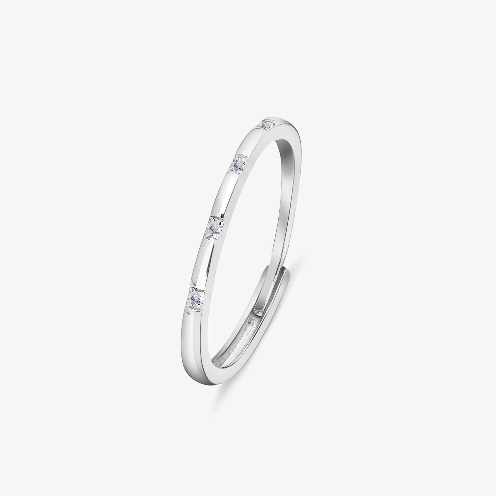 CZ Eternity Silver Spiral Band Ring