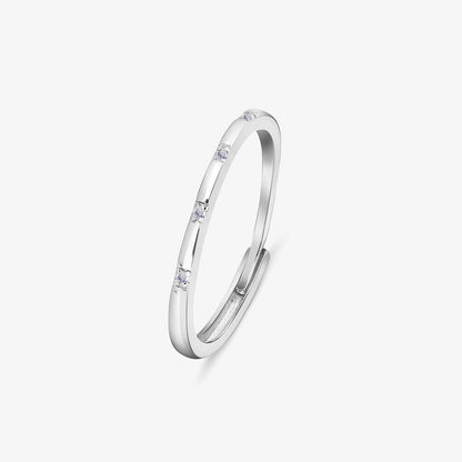CZ Eternity Silver Spiral Band Ring