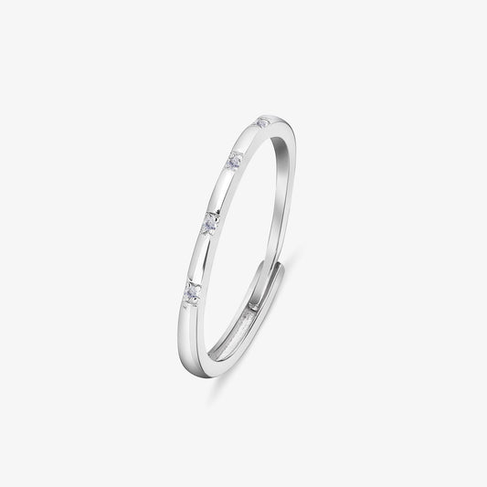 CZ Eternity Silver Spiral Band Ring