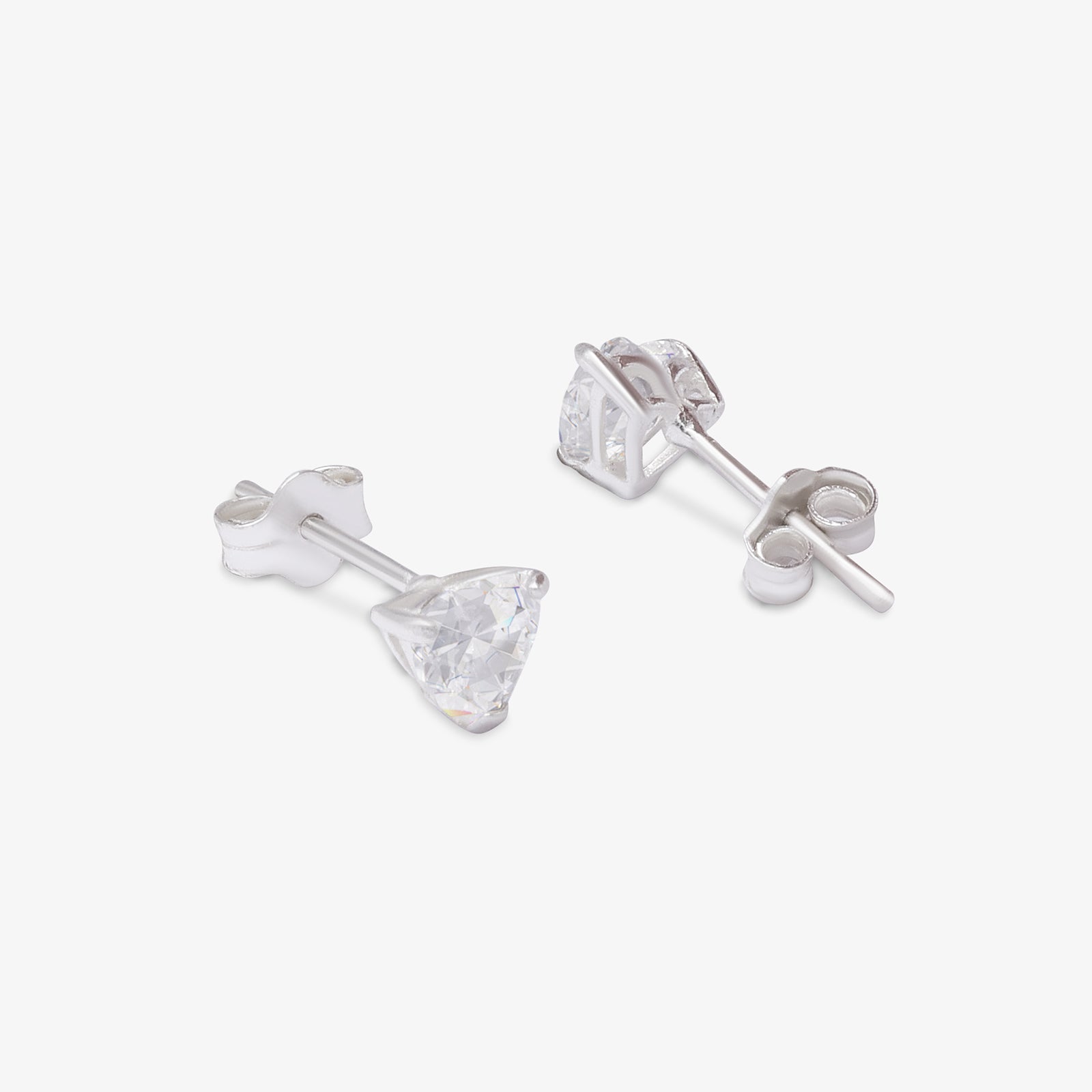 Heart Stud Earrings for Women – 925 Sterling Silver Rhodium Plated