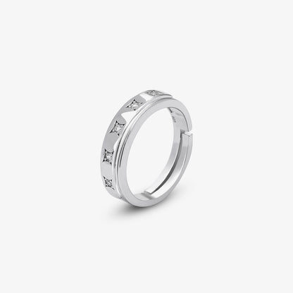 Twin Band Couple Rings for Men & Women – 925 Sterling Silver Rhodium Plated