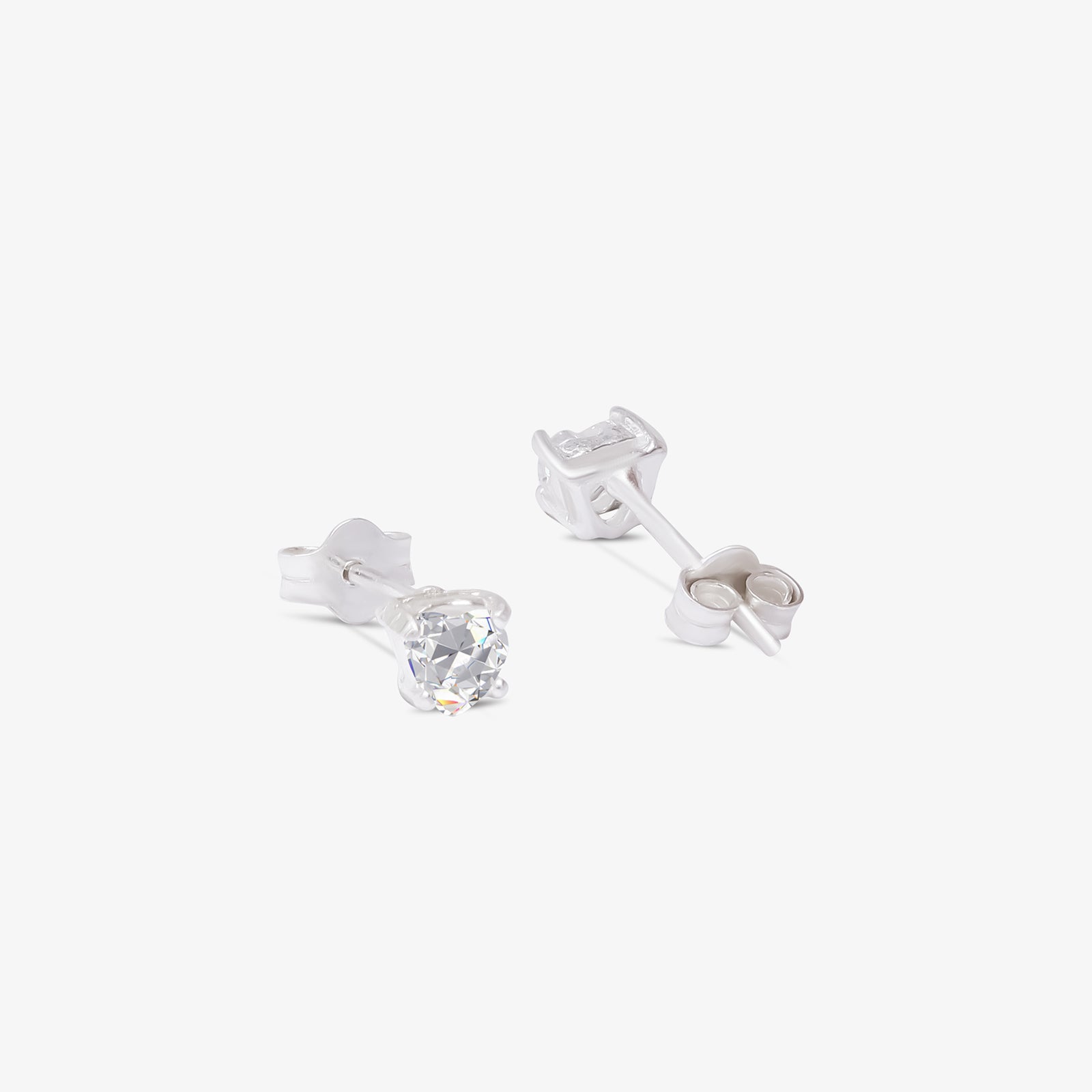 Heart Stud Earrings For Women – 925 Sterling Silver Rhodium Plated