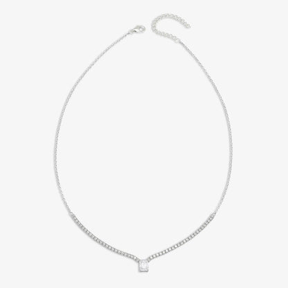 Solitaire Silver Tennis Necklace - Tweov Jewels