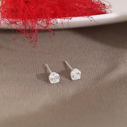 CZ Stud Earrings For Women – 925 Sterling Silver Rhodium Plated