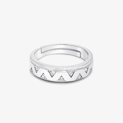 Silver CZ Wave Rings for Men - Tweov Jewels