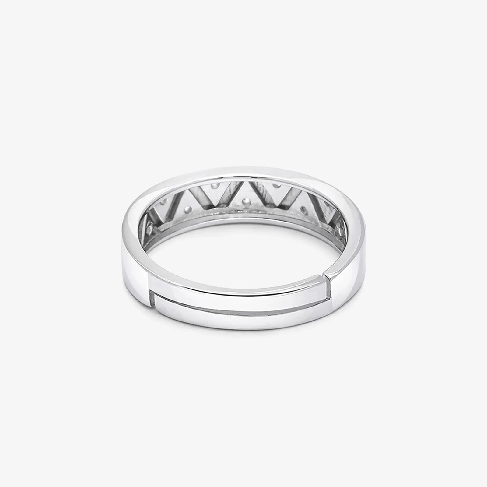 Silver CZ Wave Rings for Men - Tweov Jewels