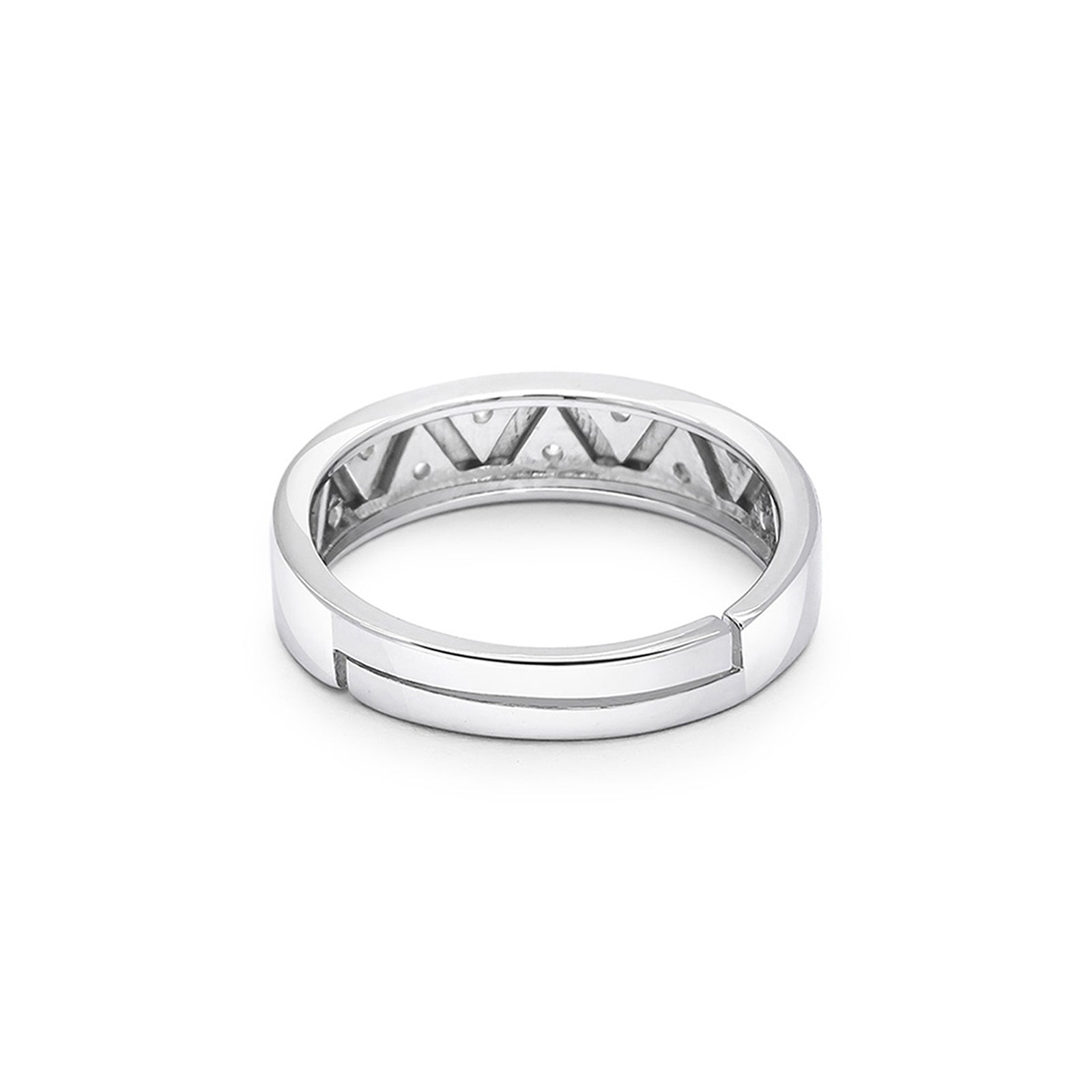 Crown Edge Couple Rings for Men & Women – 925 Sterling Silver Rhodium Plated