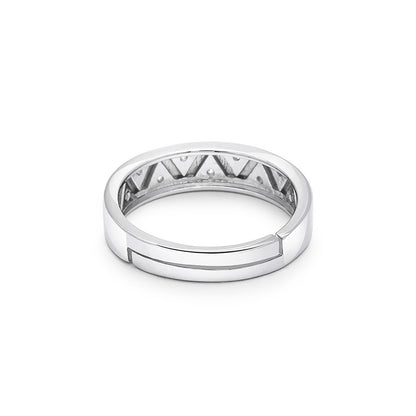 Crown Edge Couple Rings for Men & Women – 925 Sterling Silver Rhodium Plated