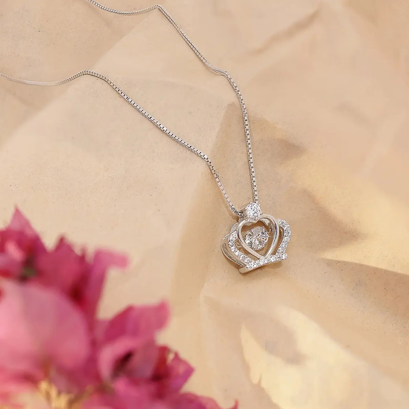 Queen Heart Silver Necklace for Women - Tweov Jewels