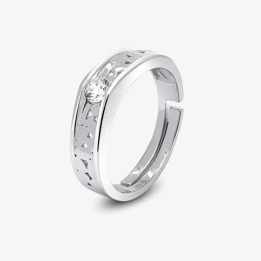 CZ Textured Band Ring For Men - Tweov Jewels