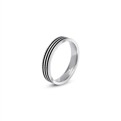 925 Sterling Silver Black Spinner Ring - Tweov Jewels