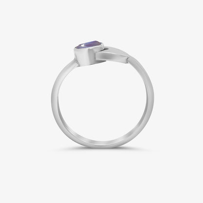 Half Blue Moon Silver Ring