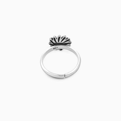 Oxidised Daisy CZ Toe Ring Set For Women – 925 Sterling Silver