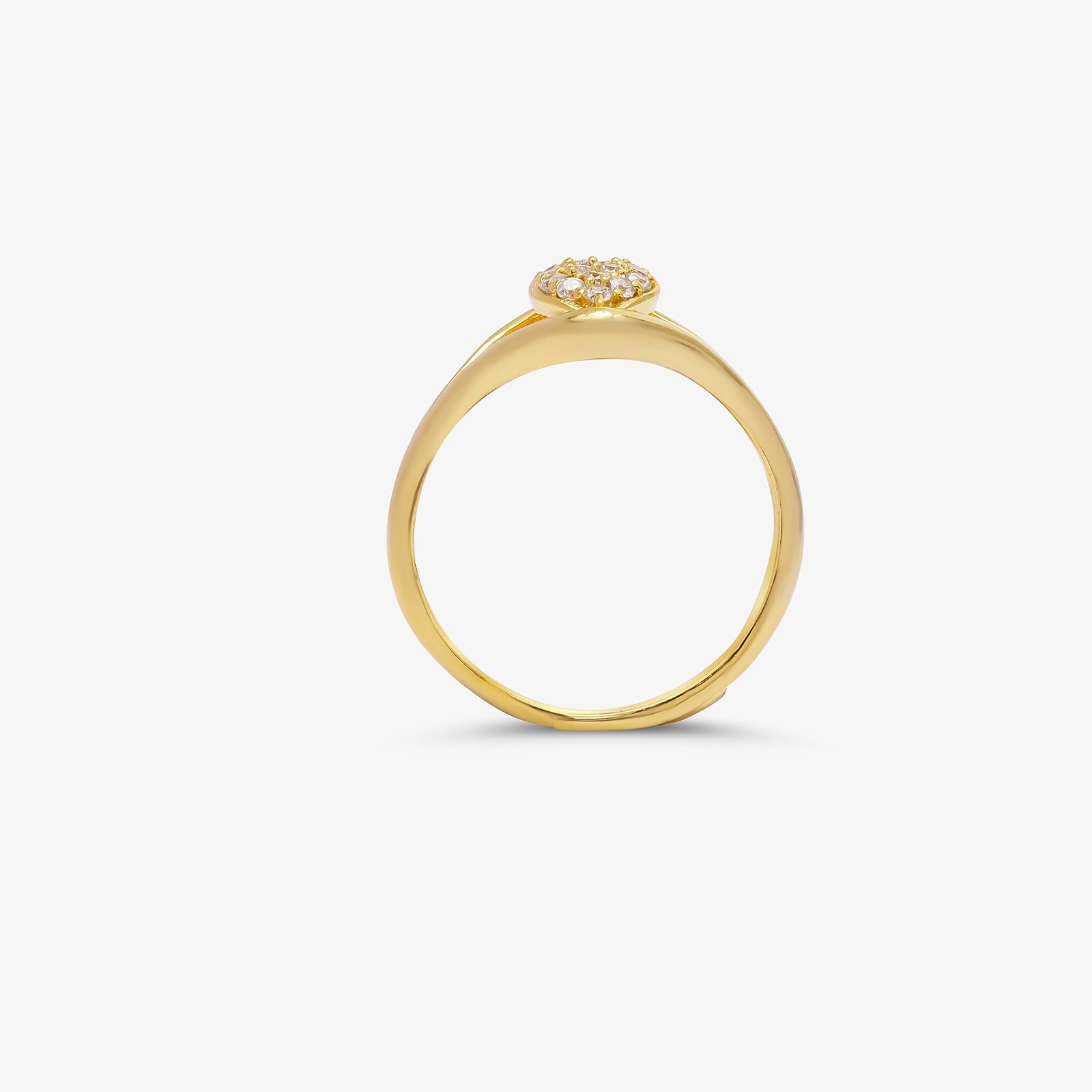 Classic Gold Plated Double Heart Silver Ring