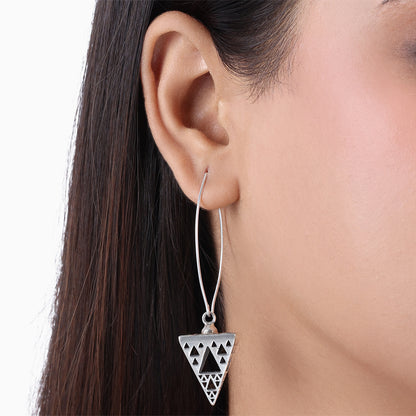 Pure Silver Earrings - Ethnic Glistening Triad - Tweov Jewels