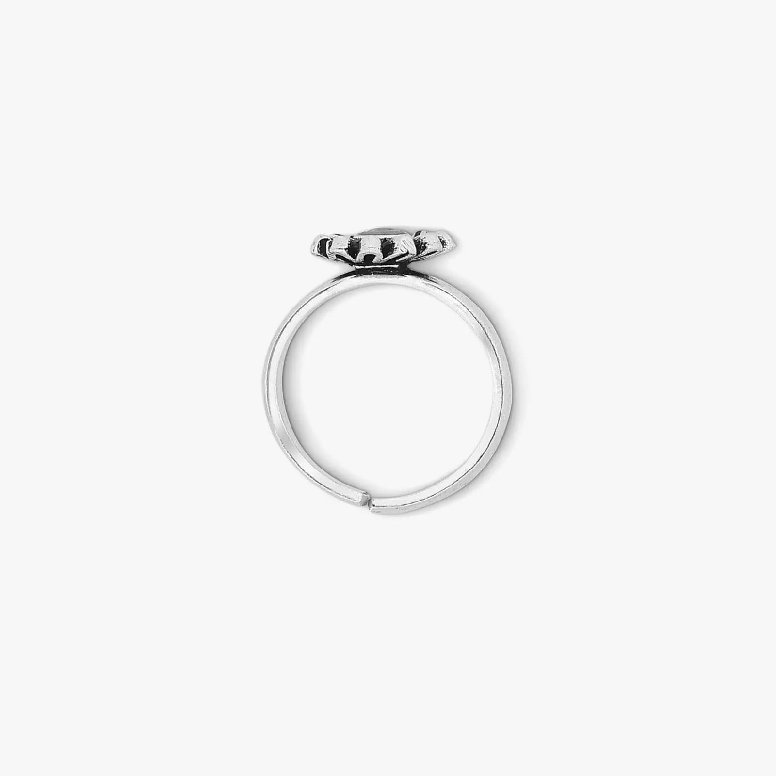 Oxidised Daisy CZ Toe Ring Set For Women – 925 Sterling Silver