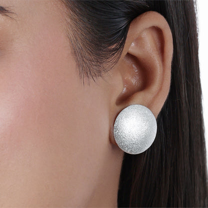Pure Silver Studs - Twinkling With Full Moon - Tweov Jewels