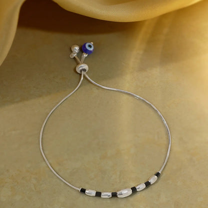 Beaded Silver Chain Bracelet - Tweov Jewels