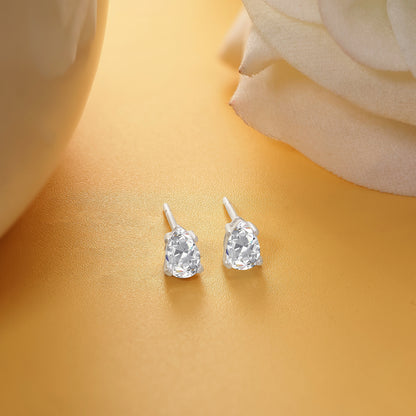 Pear Stud Earrings For Women – 925 Sterling Silver Rhodium Plated