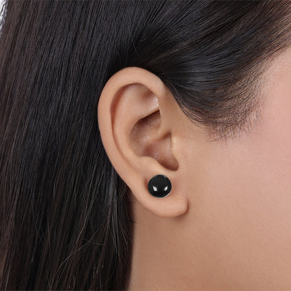 Pure Silver Earrings - Ebony Nightfall Pearl - Tweov Jewels
