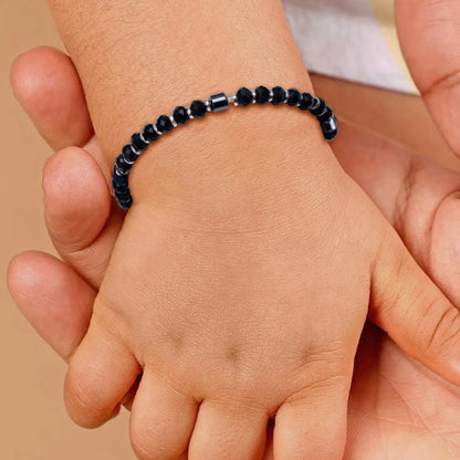 Silver Black Bead Bracelet for Kids - Tweov Jewels