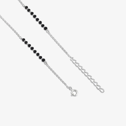 AD Studded Rectangle Silver Mangalsutra - Tweov Jewels