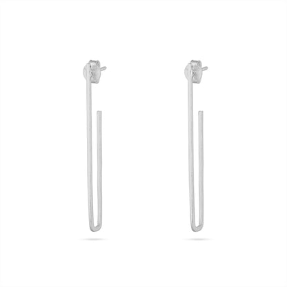 Pure Silver Earrings - Long Asymmetrical Dangle - Tweov Jewels