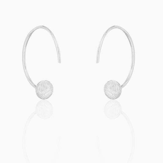 Semi Circular Silver Hoop Earrings