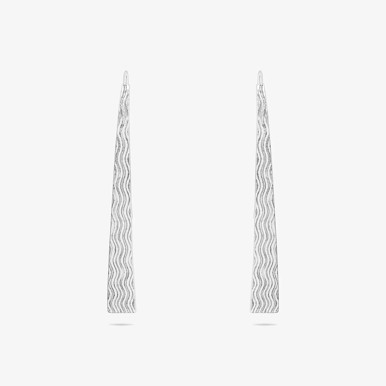 Oxidized Silver Long Bar Dangle Earrings for Women - Tweov Jewels