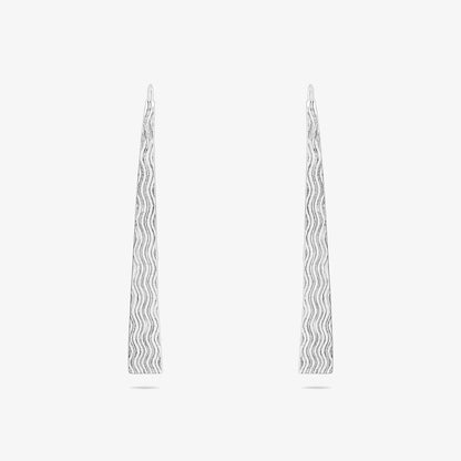 Oxidized Silver Long Bar Dangle Earrings for Women - Tweov Jewels