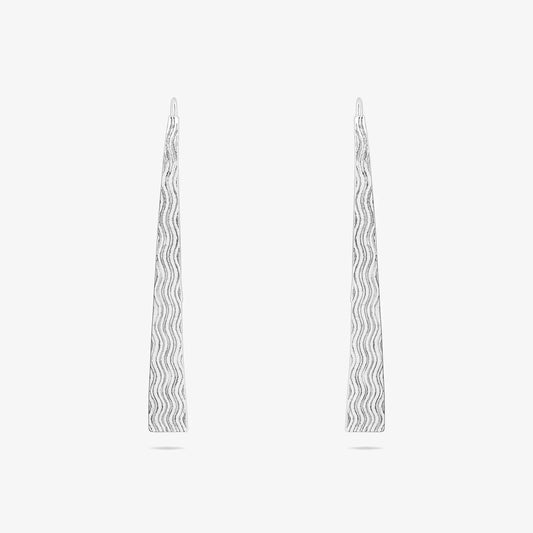 Oxidized Silver Long Bar Dangle Earrings for Women - Tweov Jewels