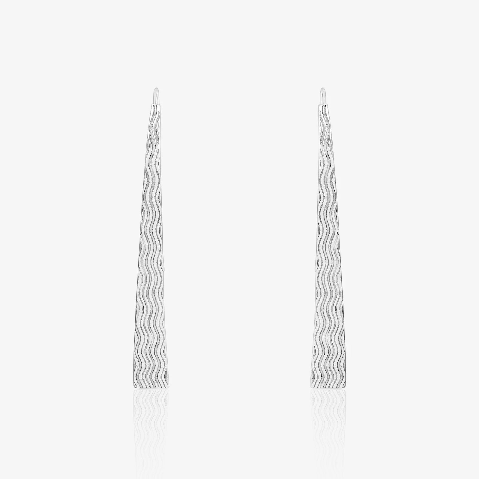 Oxidized Silver Long Bar Dangle Earrings - Tweov Jewels
