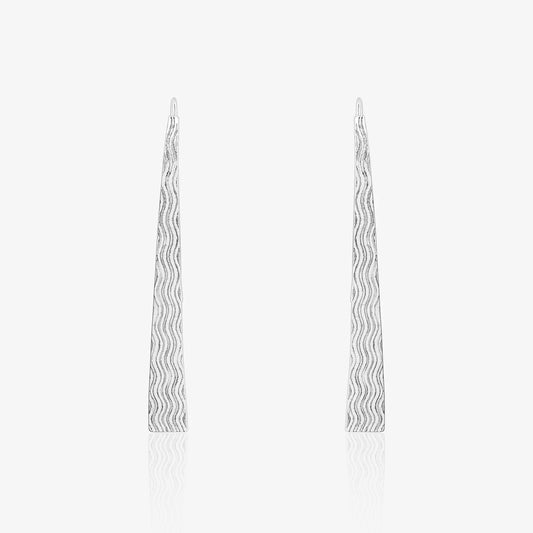 Oxidized Silver Long Bar Dangle Earrings