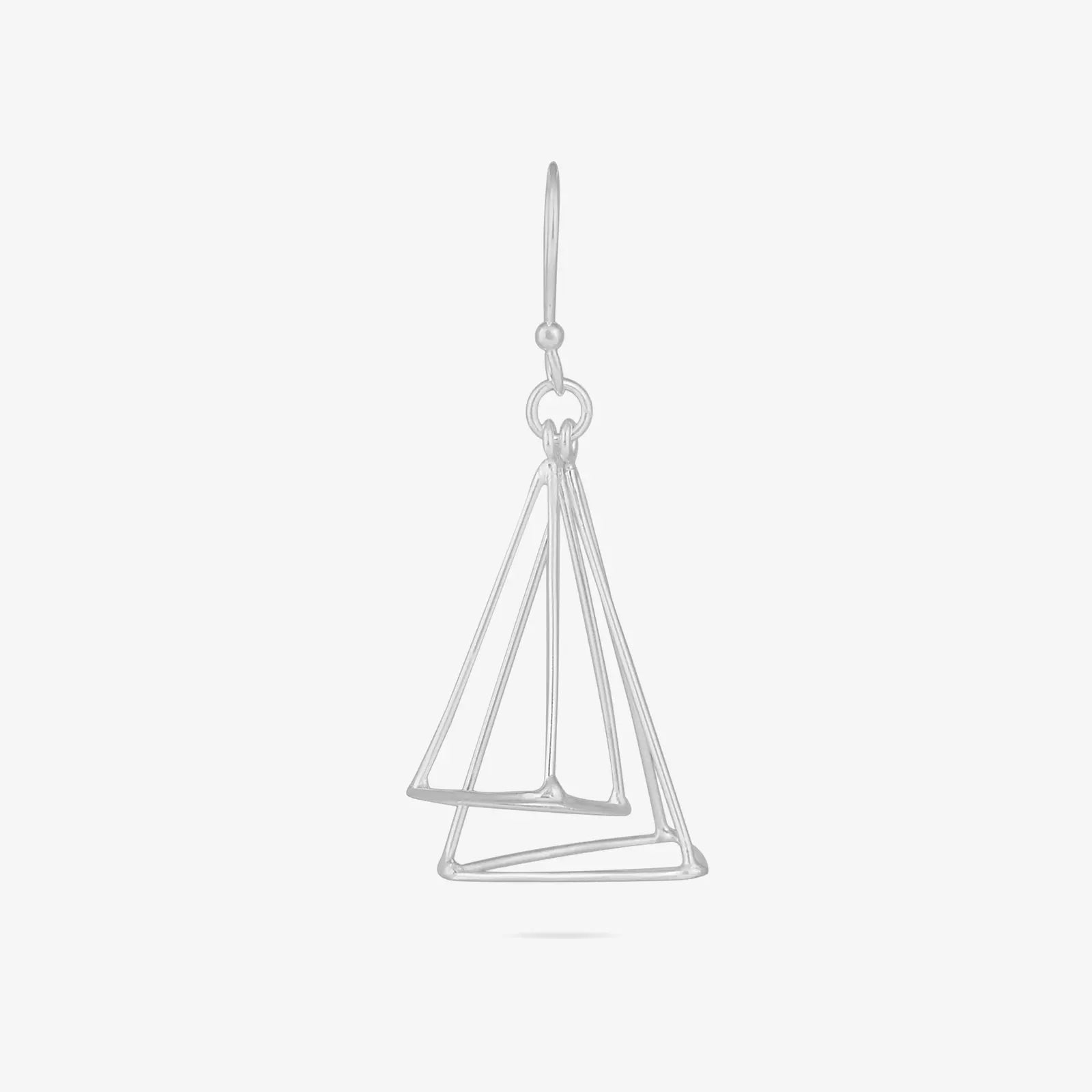 Triangular Tone Silver Dangle Earrings - Tweov Jewels