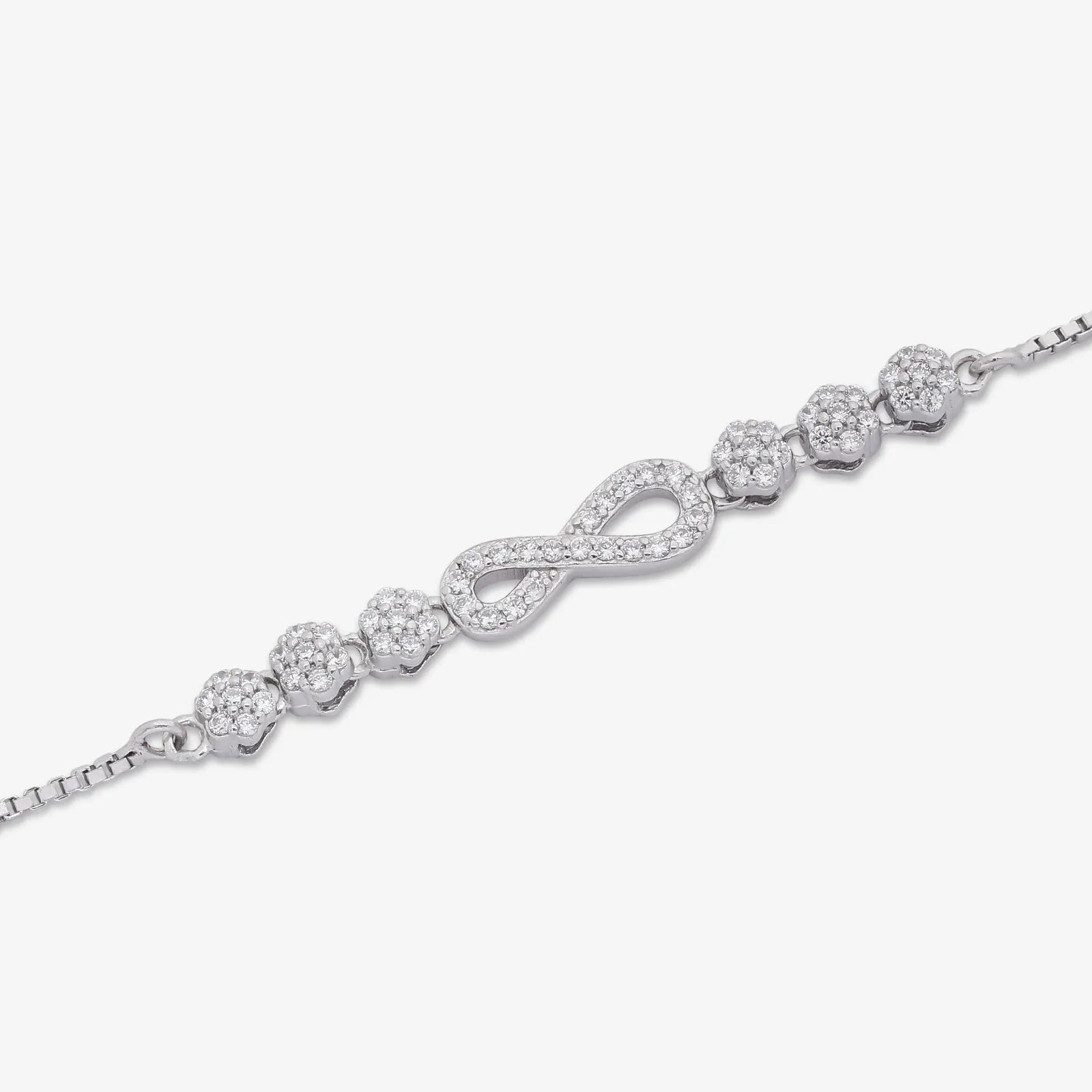 CZ Infinity Silver Bracelet for Women
