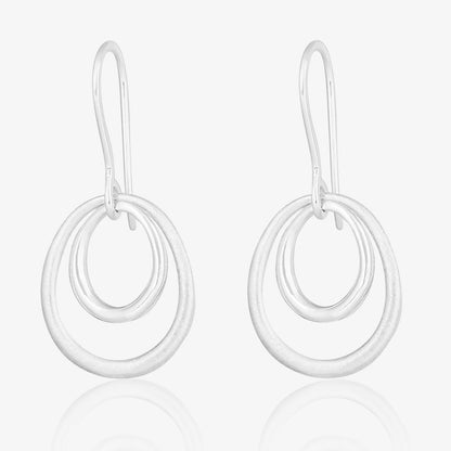 Twin Circular Silver Earrings - Tweov Jewels