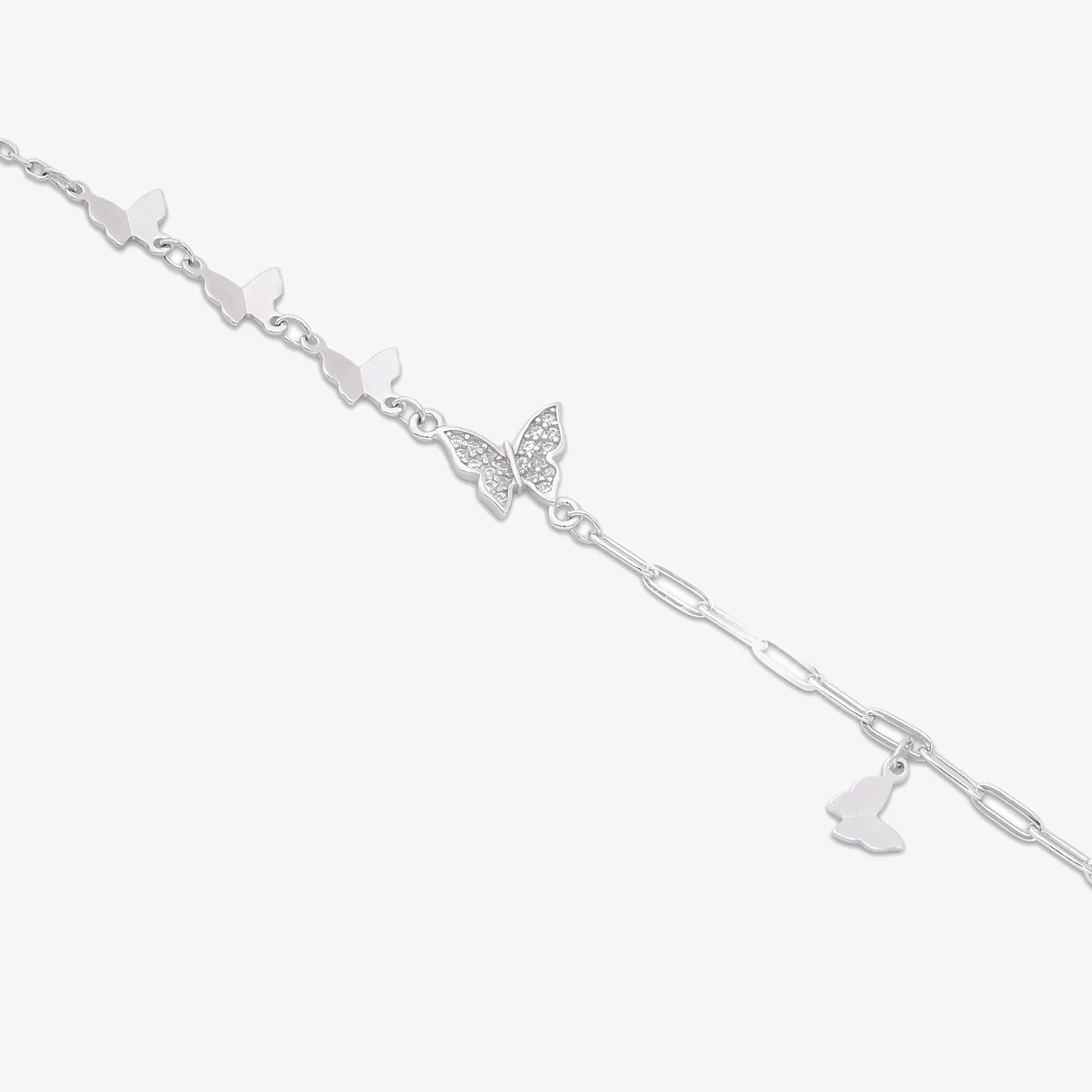 CZ Butterfly Silver Bracelet - Tweov Jewels
