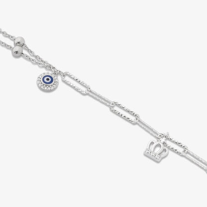 Evil Eye Queen Silver Chain Bracelet - Tweov Jewels