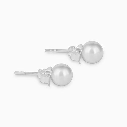 Shiny Silver Ball Stud Earrings - Tweov Jewels