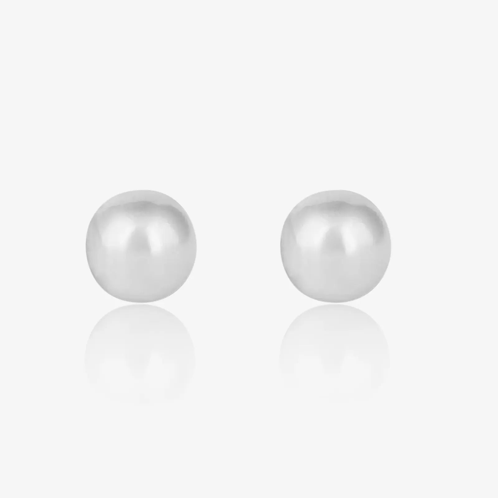 Shiny Silver Ball Stud Earrings - Tweov Jewels