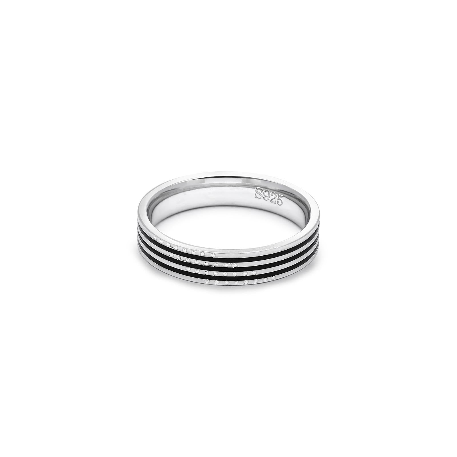 925 Sterling Silver Black Spinner Ring - Tweov Jewels
