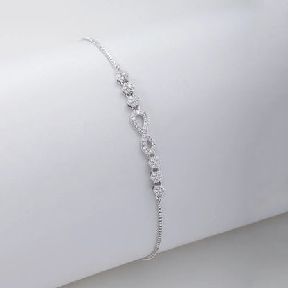 CZ Infinity Silver Bracelet for Women