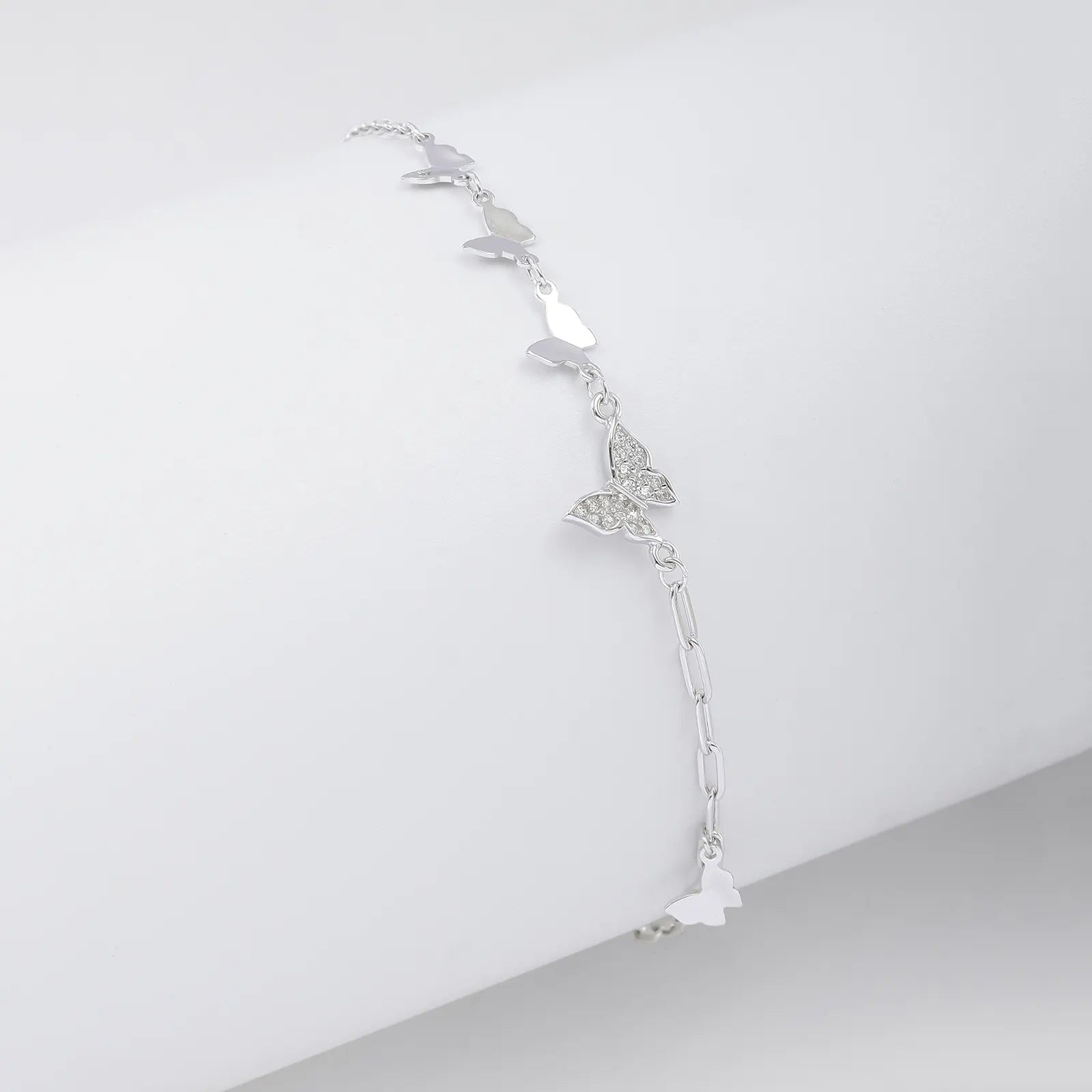 CZ Butterfly Silver Bracelet - Tweov Jewels